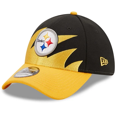 Men's New Era Black/Gold Pittsburgh Steelers Surge 39THIRTY - Flex Hat