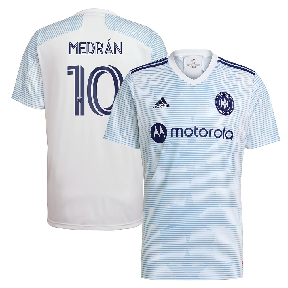 Youth adidas Álvaro Medrán White Chicago Fire 2021 Secondary Replica Player Jersey