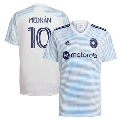 Youth adidas Álvaro Medrán White Chicago Fire 2021 Secondary Replica Player Jersey