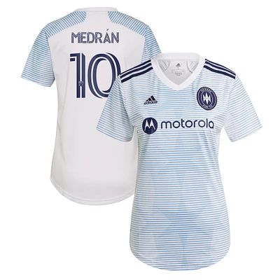 Women's adidas Álvaro Medrán White Chicago Fire 2021 Secondary Replica Player Jersey