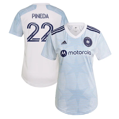 Women's adidas Mauricio Pineda White Chicago Fire 2021 Secondary Replica Player Jersey