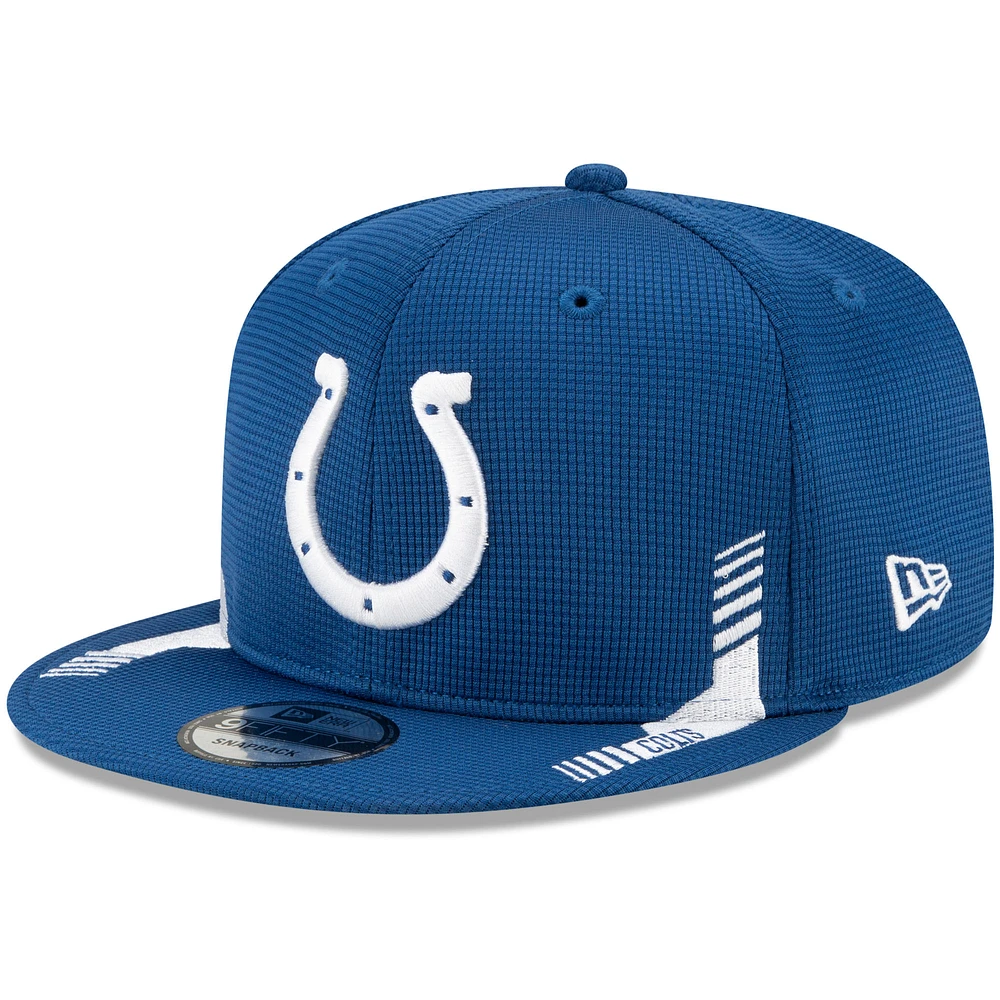 Men's New Era Royal Indianapolis Colts 2021 NFL Sideline Home 9FIFTY Snapback Adjustable Hat