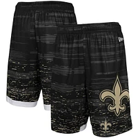 Men's New Era Black New Orleans Saints Training Daze Shorts