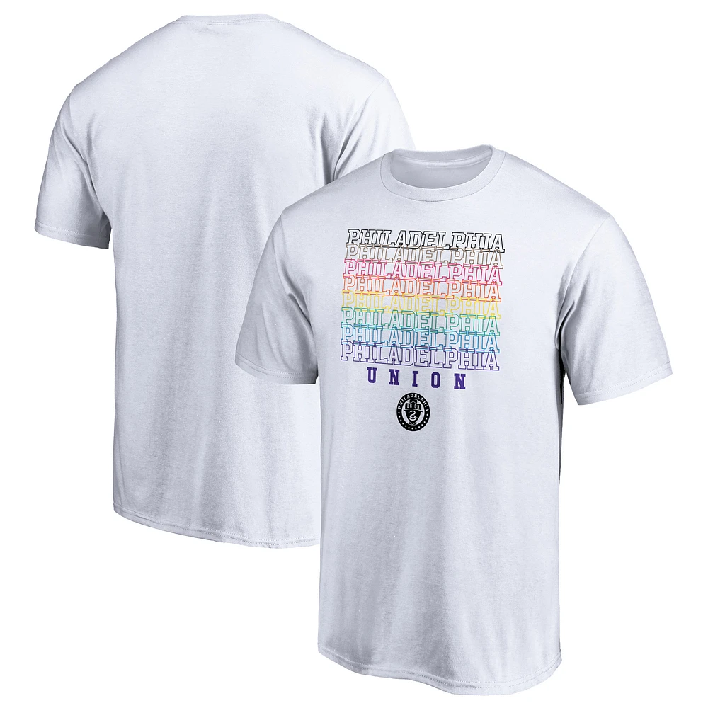 Men's White Philadelphia Union City Pride T-Shirt