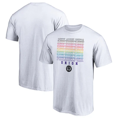 Men's White Philadelphia Union City Pride T-Shirt