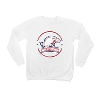 Youth White American University Eagles End Zone Pullover Sweatshirt