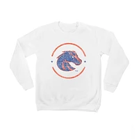 Youth White Boise State Broncos End Zone Pullover Sweatshirt