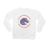 Youth White Boise State Broncos End Zone Pullover Sweatshirt