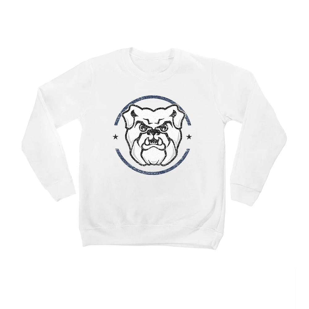 Youth White Butler Bulldogs End Zone Pullover Sweatshirt