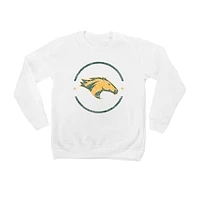 Youth White Cal Poly Mustangs End Zone Pullover Sweatshirt