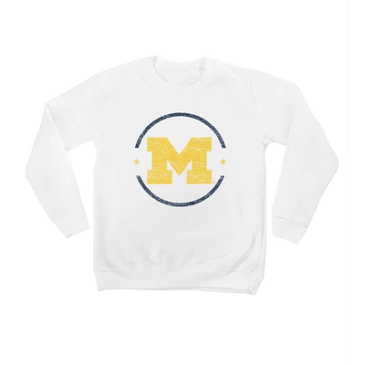 Youth White Michigan Wolverines End Zone Pullover Sweatshirt