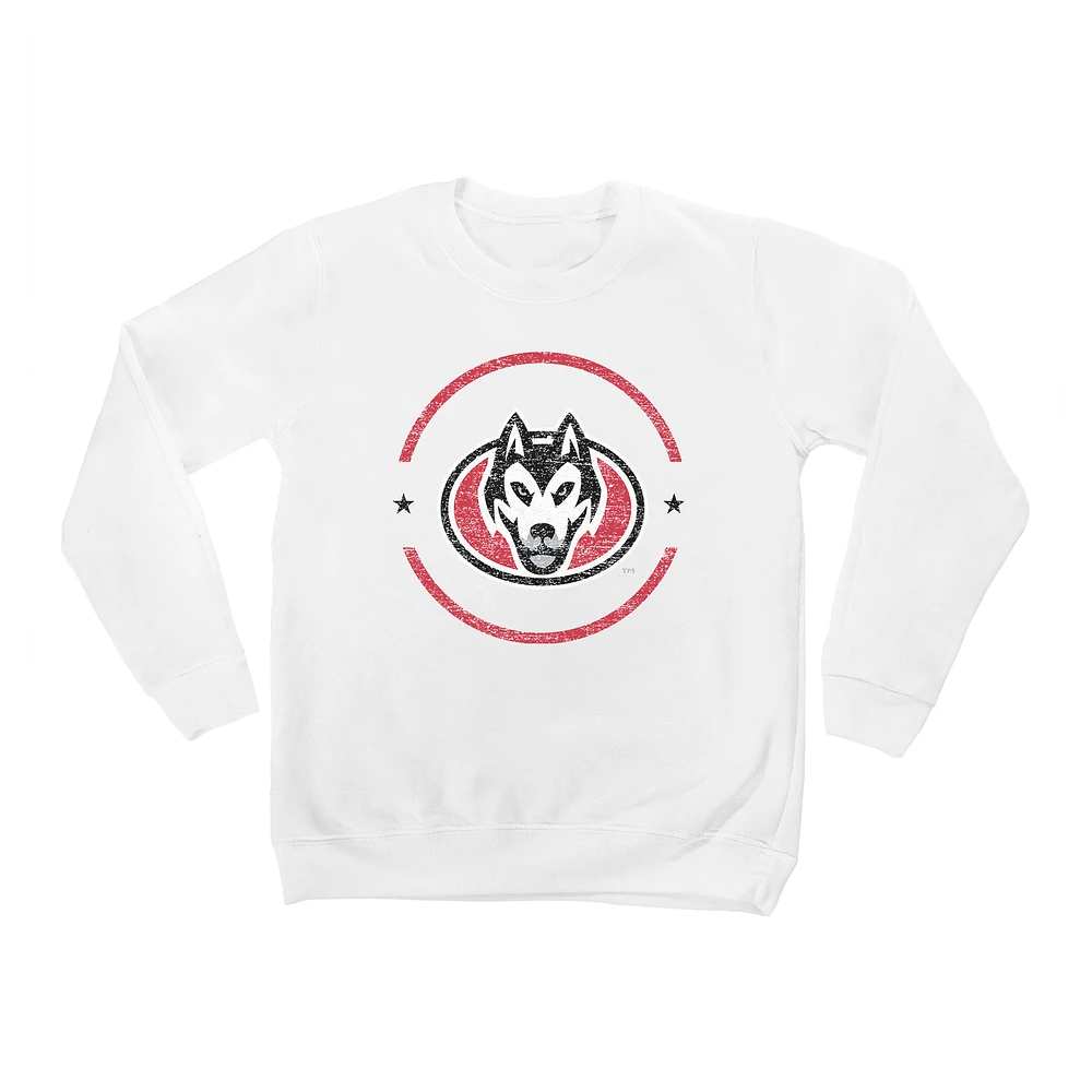 Youth White St. Cloud State Huskies End Zone Pullover Sweatshirt