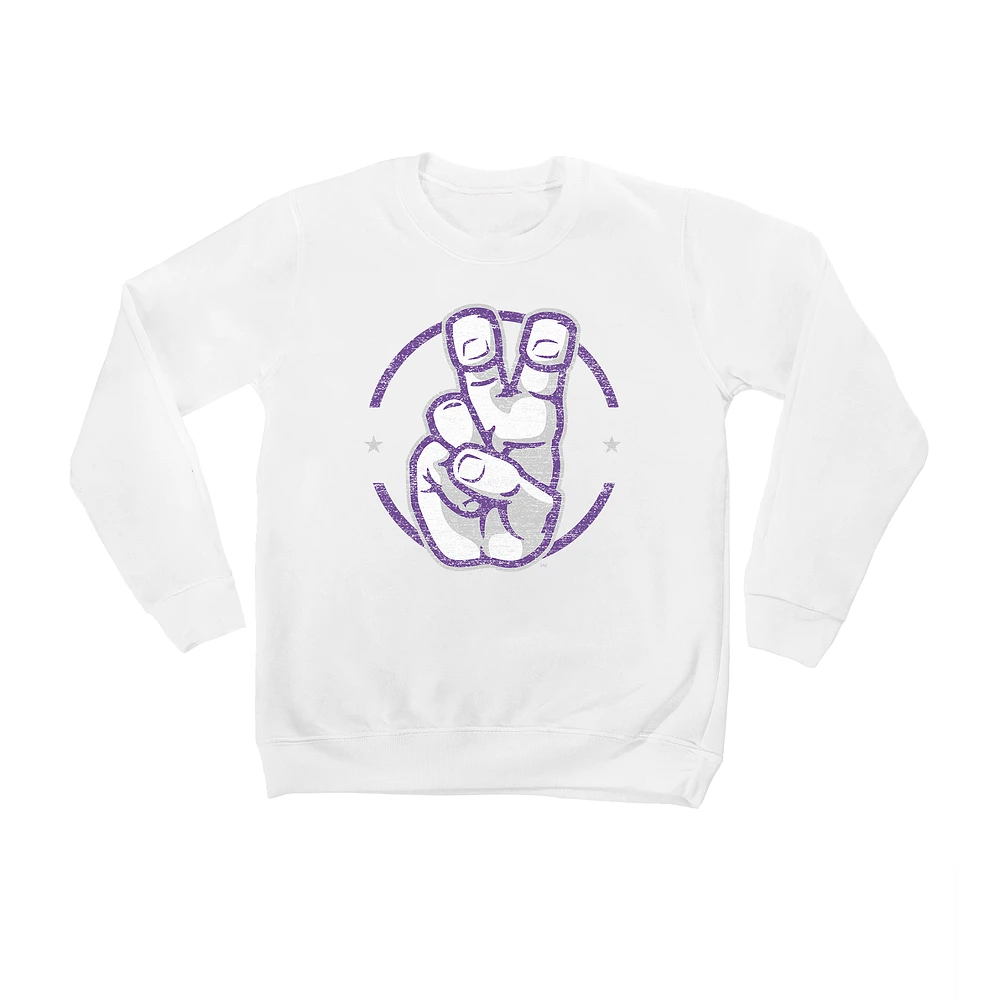 Youth White TCU Horned Frogs End Zone Pullover Sweatshirt