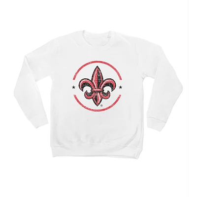 Youth White Louisiana Ragin' Cajuns End Zone Pullover Sweatshirt