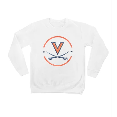 Youth White Virginia Cavaliers End Zone Pullover Sweatshirt