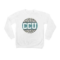 Youth White Coastal Carolina Chanticleers Scoop & Score Pullover Sweatshirt