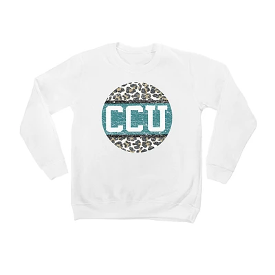 Youth White Coastal Carolina Chanticleers Scoop & Score Pullover Sweatshirt