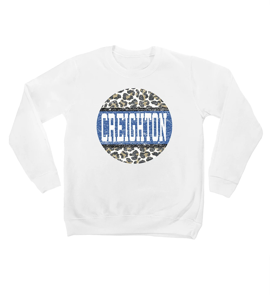 Youth White Creighton Bluejays Scoop & Score Pullover Sweatshirt