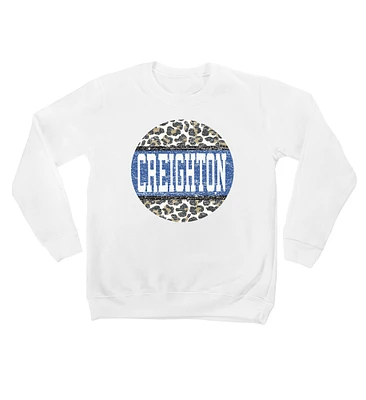 Youth White Creighton Bluejays Scoop & Score Pullover Sweatshirt
