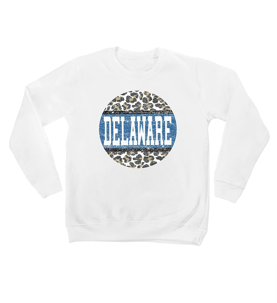 Youth White Delaware Fightin' Blue Hens Scoop & Score Pullover Sweatshirt