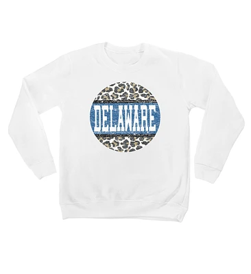 Youth White Delaware Fightin' Blue Hens Scoop & Score Pullover Sweatshirt