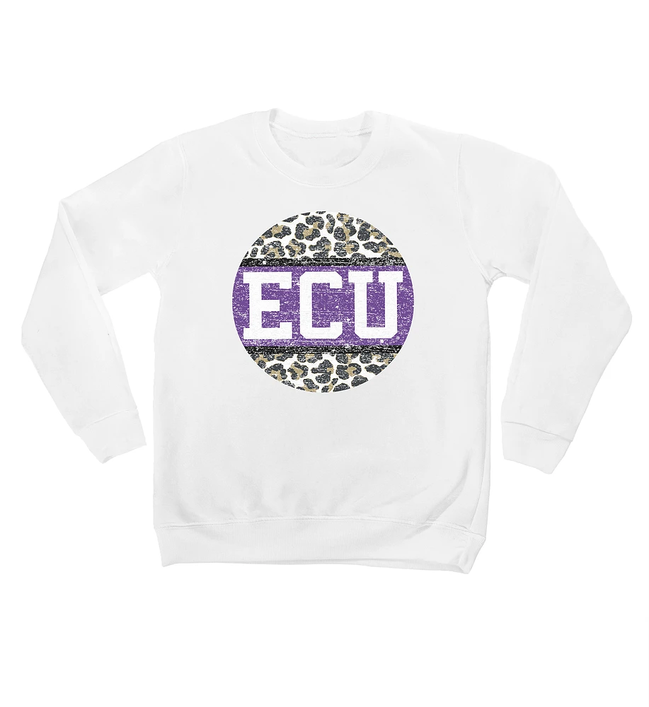 Youth White ECU Pirates Scoop & Score Pullover Sweatshirt