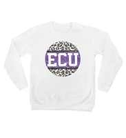 Youth White ECU Pirates Scoop & Score Pullover Sweatshirt
