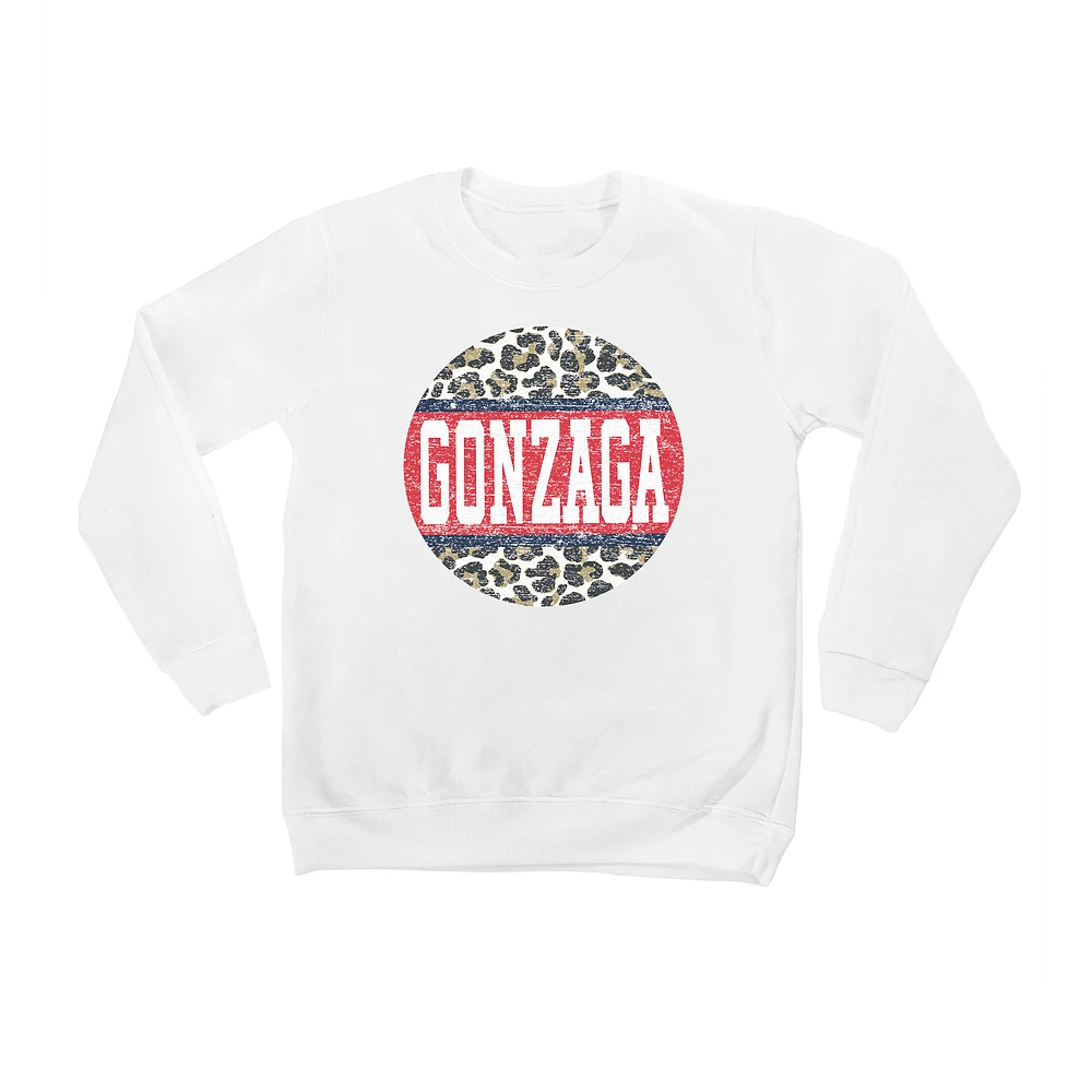 Youth White Gonzaga Bulldogs Scoop & Score Pullover Sweatshirt
