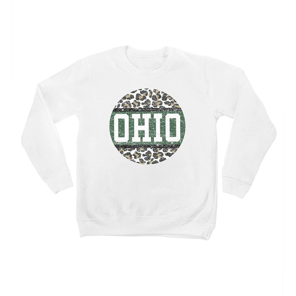 Youth White Ohio Bobcats Scoop & Score Pullover Sweatshirt