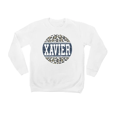 Youth White Xavier Musketeers Scoop & Score Pullover Sweatshirt