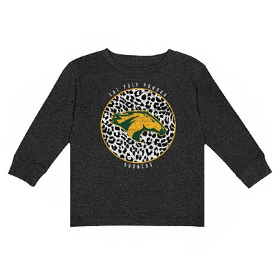Girls Toddler Charcoal Cal Poly Mustangs Call the Shots Long Sleeve T-Shirt