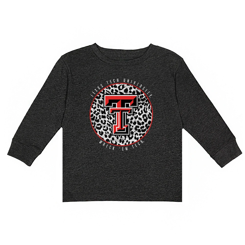 Girls Toddler Charcoal Texas Tech Red Raiders Call the Shots Long Sleeve T-Shirt