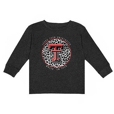 Girls Toddler Charcoal Texas Tech Red Raiders Call the Shots Long Sleeve T-Shirt