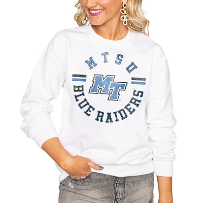 Women's White MTSU Blue Raiders Vintage Days Perfect Pullover Sweatshirt