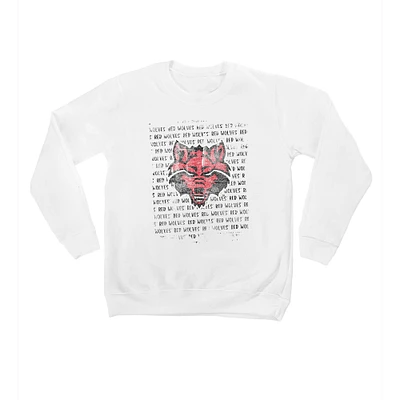 Youth White Arkansas State Red Wolves Bold Type Pullover Sweatshirt