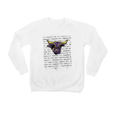 Youth White Minnesota State University Mankato Bold Type Pullover Sweatshirt