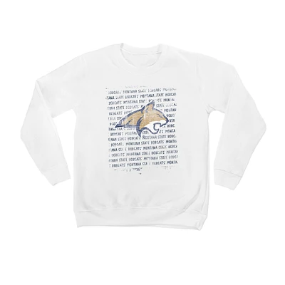 Youth White Montana State Bobcats Bold Type Pullover Sweatshirt