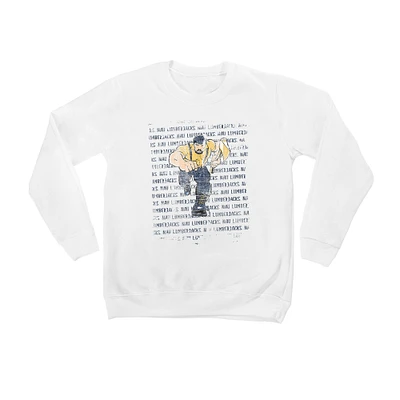 Youth White Northern Arizona Lumberjacks Bold Type Pullover Sweatshirt