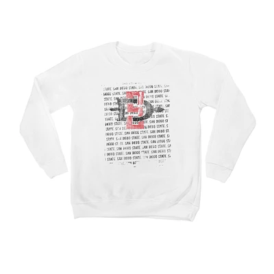 Youth White San Diego State Aztecs Bold Type Pullover Sweatshirt