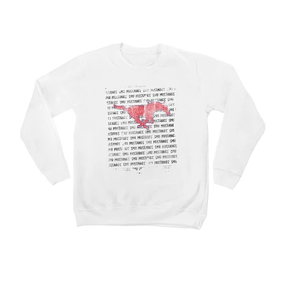 Youth White SMU Mustangs Bold Type Pullover Sweatshirt