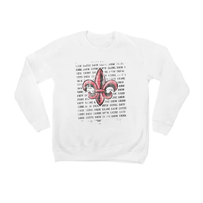 Youth White Louisiana Ragin' Cajuns Bold Type Pullover Sweatshirt