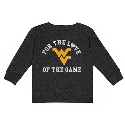 Toddler Charcoal West Virginia Mountaineers For the Love Long Sleeve T-Shirt