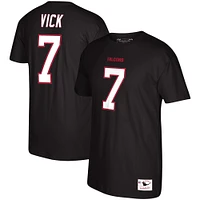 Men's Mitchell & Ness Michael Vick Black Atlanta Falcons Retired Player Name Number T-Shirt