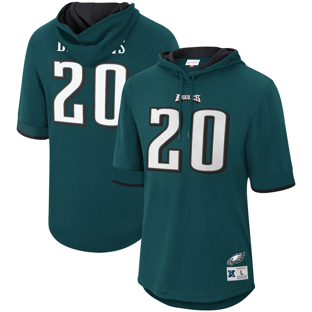 Men's Mitchell & Ness Brian Dawkins Green Philadelphia Eagles Retired Player Mesh Name & Number Hoodie T-Shirt