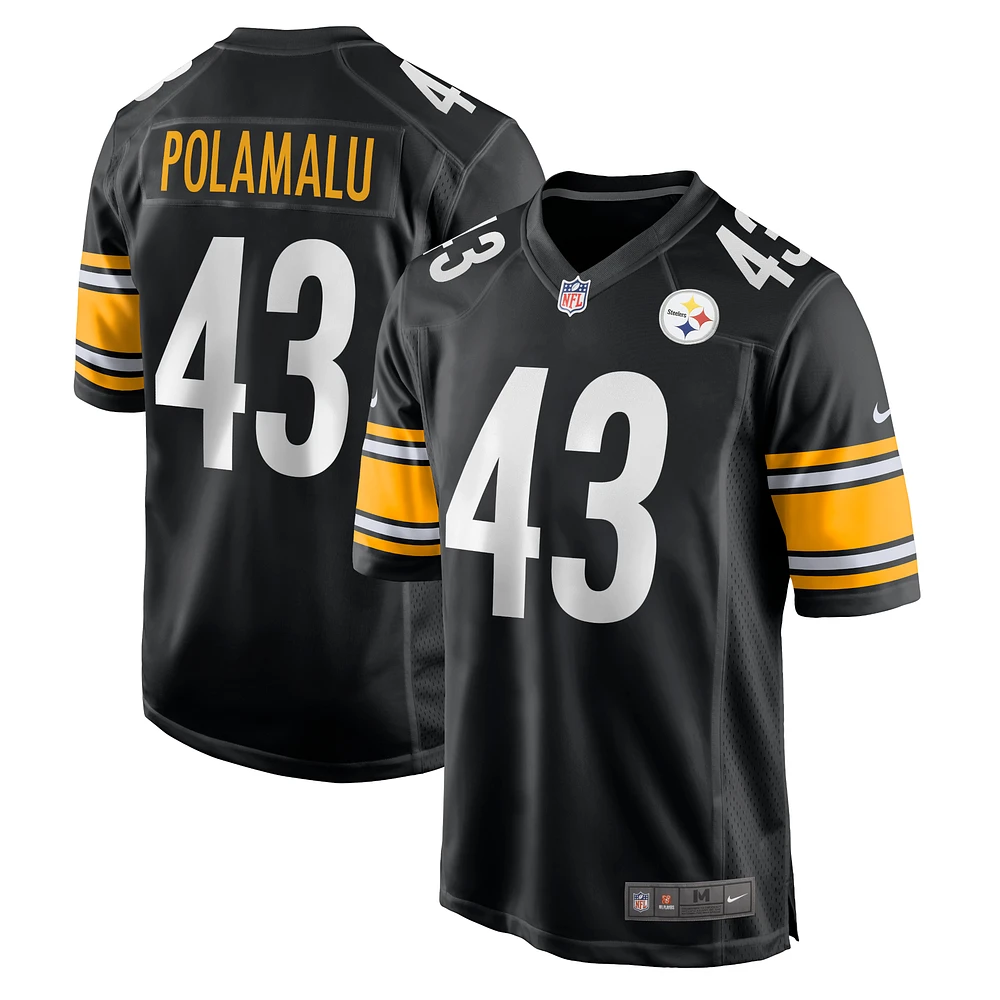 Men's Nike Troy Polamalu Black Pittsburgh Steelers Retired Player Game Jersey