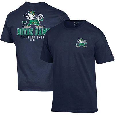 Men's Champion Navy Notre Dame Fighting Irish Team Stack 2-Hit T-Shirt