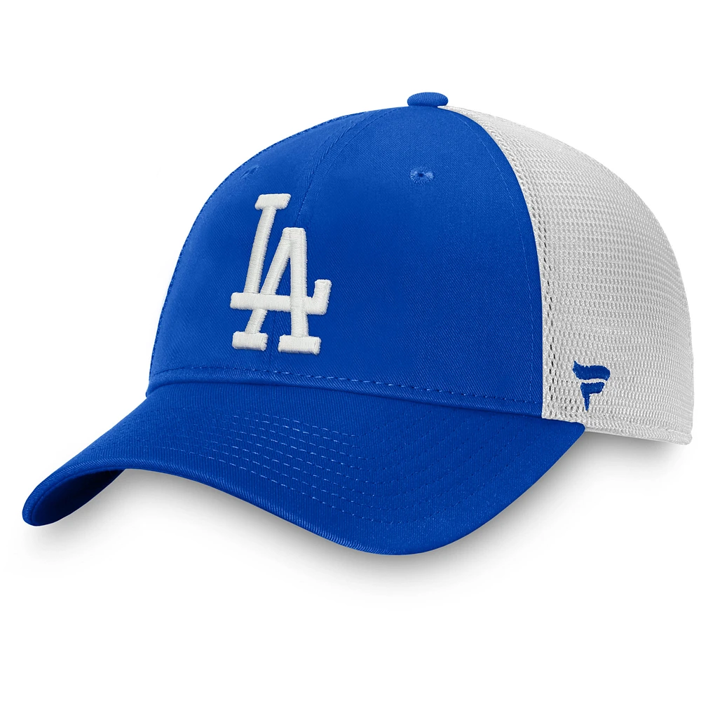 Men's Fanatics Royal/White Los Angeles Dodgers Team Core Unstructured Trucker Adjustable Hat