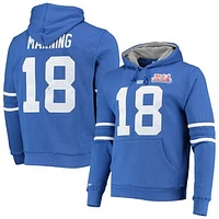 Men's Mitchell & Ness Peyton Manning Royal Indianapolis Colts Retired Player Name Number Fleece Pullover Hoodie