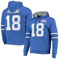 Men's Mitchell & Ness Peyton Manning Royal Indianapolis Colts Retired Player Name Number Fleece Pullover Hoodie