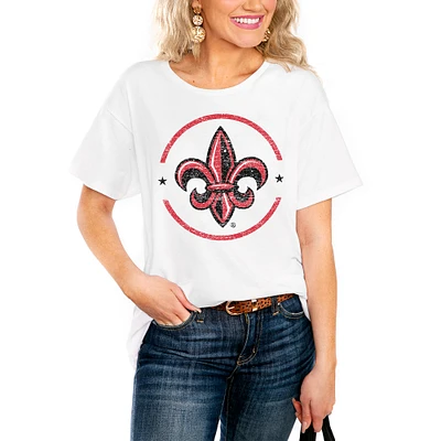 Women's White Louisiana Ragin' Cajuns End Zone Easy T-Shirt